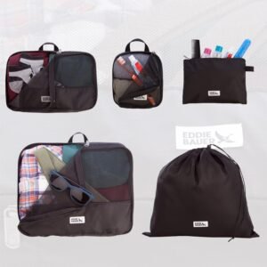 Eddie Bauer 5 Set Packing Organizer Cubes for Suitcases, Travel Essentials for Carry on, Lugagge Oganizer Bags Set Accessories, Black