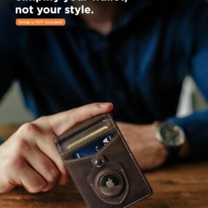 SERMAN BRANDS RFID Blocking Wallet Slim Bifold – Genuine Leather Minimalist Front Pocket Wallets for Men with Money Clip Gift