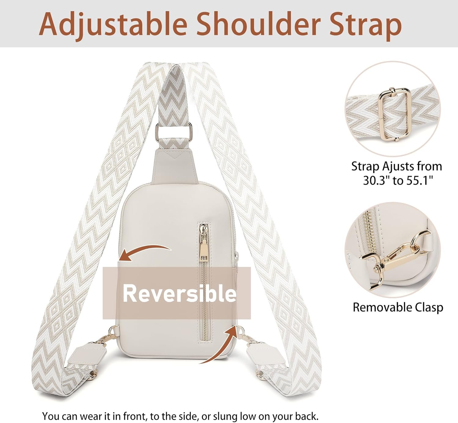 DIOMO Anti Theft Small Sling Bag for Women Cross Body Bag Trendy, RFID Fanny Packs Vegan Leather for Women Travel Belt Purse - Image 6