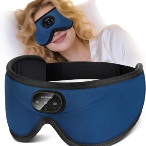 LC-dolida 5.2 Bluetooth Sleep Mask with White Noise,Sleep Headphones,Bluetooth Wireless Music Eye Mask, Ideal for Travel, Night Work, Side Sleeping and Office Use for Both Men and Women(Dusty Cyan)