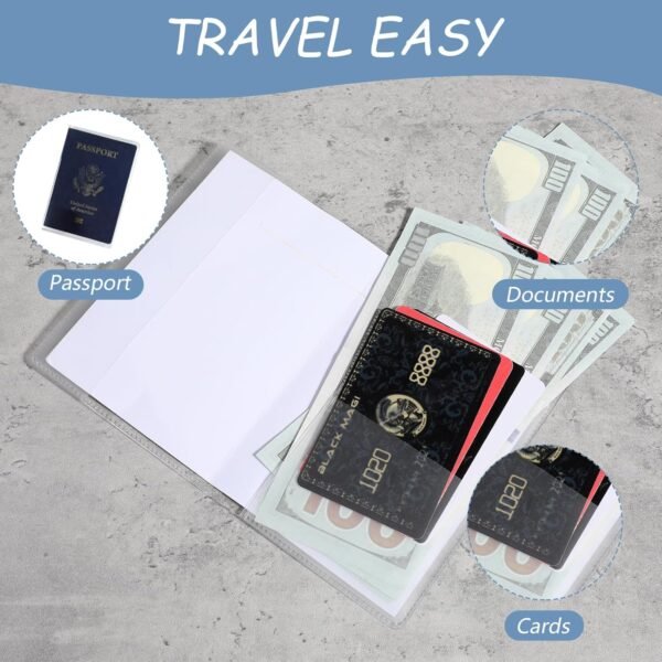 10 Pack Clear Passport Cover, Plastic Passport Protector Waterproof Passports Cover Vinyl ID Card Protector Case Travel Document Organizer - Image 3