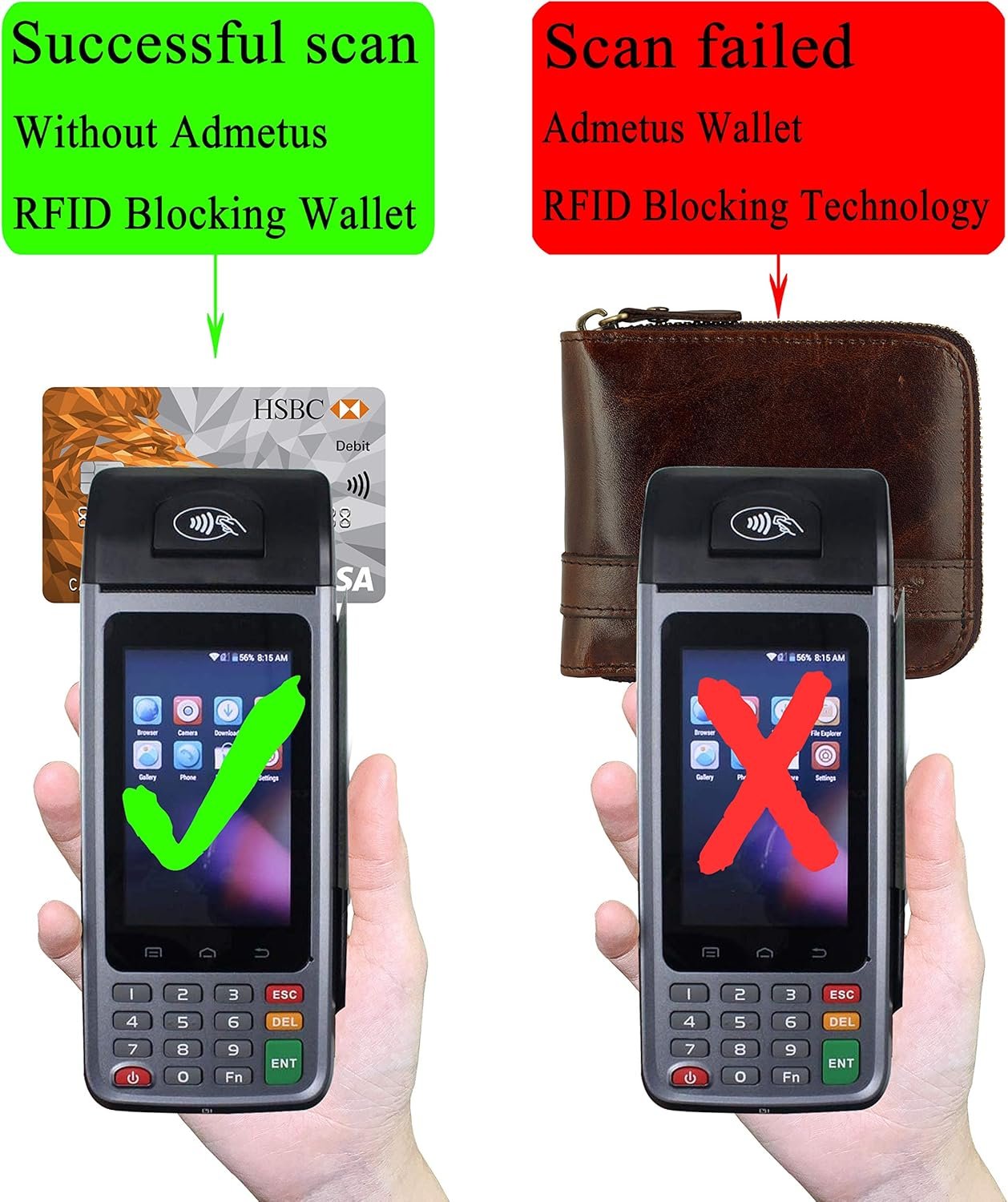 Admetus Men's Genuine Leather Short Zip-around Bifold Wallet - Image 6