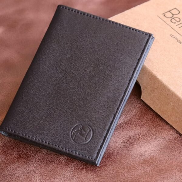 Slim Wallet Genuine Leather (Black) - Image 7