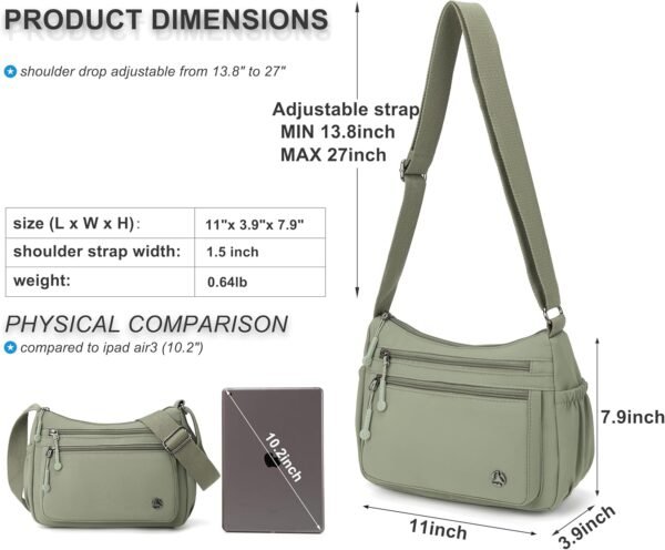 Casual Crossbody Bag with Anti Theft Pocket - Women Lightweight Water-Resistant Purse Bag - Image 5