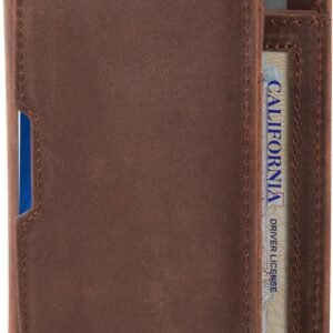 SERMAN BRANDS – Wallets for Men Slim Mens leather RFID Blocking Minimalist Card Front Pocket Bifold Travel Thin