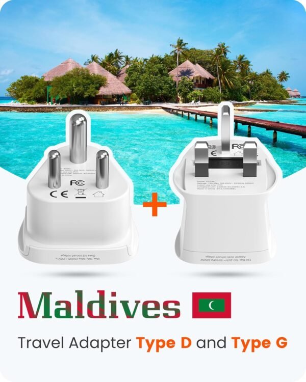LENCENT Type D and G Travel Adapter Plug Adapter for Maldives Sri Lanka Tanzania Power Adapter Zanzibar Ghana - Image 3