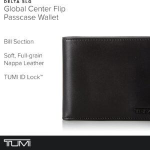 TUMI – Delta Global Center Flip ID Passcase – Bifold Leather Wallet – RFID Blocking Accessory – Multiple Card Slots – 4″ x 5″ – Black
