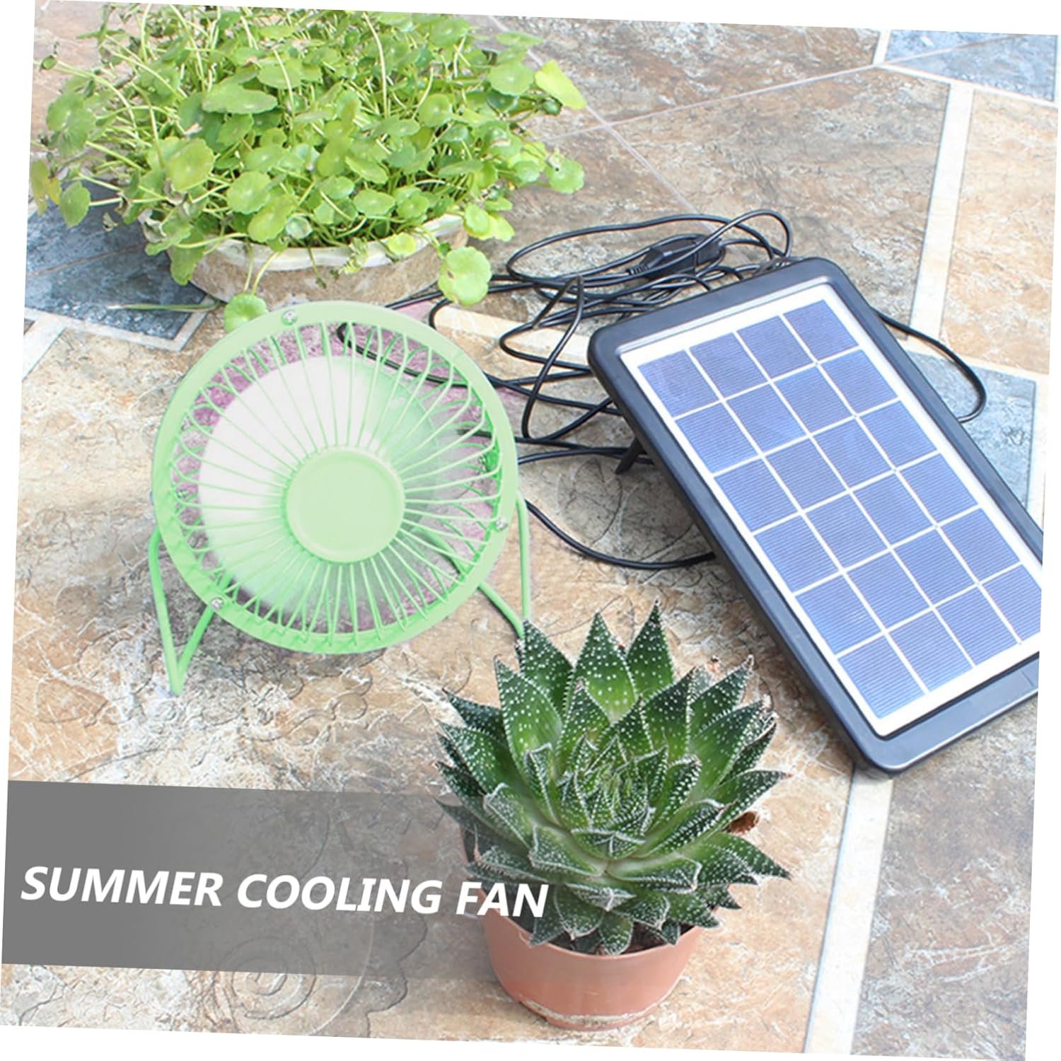 Solar-powered Portable Fan -powered Desk Fan for Outdoor for Office Random - Image 7