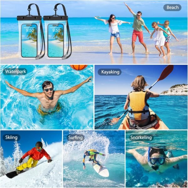Waterproof Phone Pouch 2 Pack, IPX8 Waterproof Phone Case for iPhone Galaxy Pixel Up to 7.2", Cell Phone Dry Bag Beach Vacation - Image 5