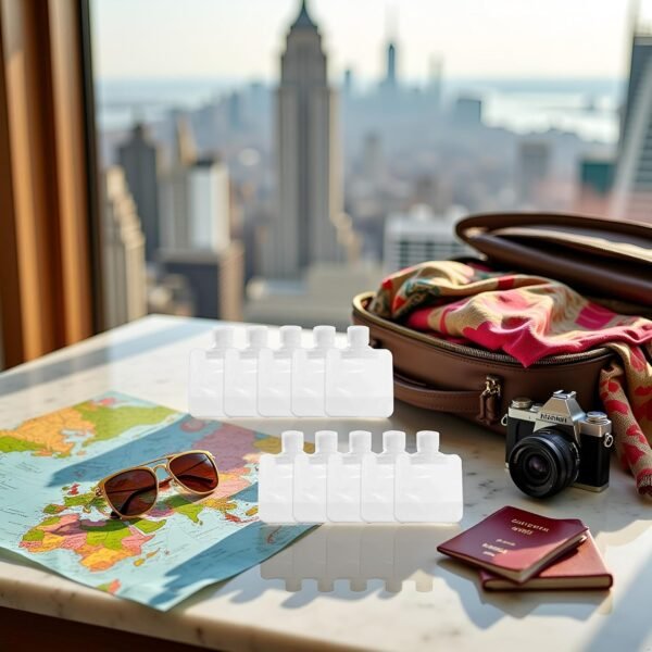 10Pcs Transparent Portable Fluid Packing Bags,New Travel Size Refillable Empty Squeeze Pouch, Premium Clear Travel Pouches for Toiletry, Lotion Shampoo Shower Gel Squeezable Bags (30ml),Bag and Cases - Image 4