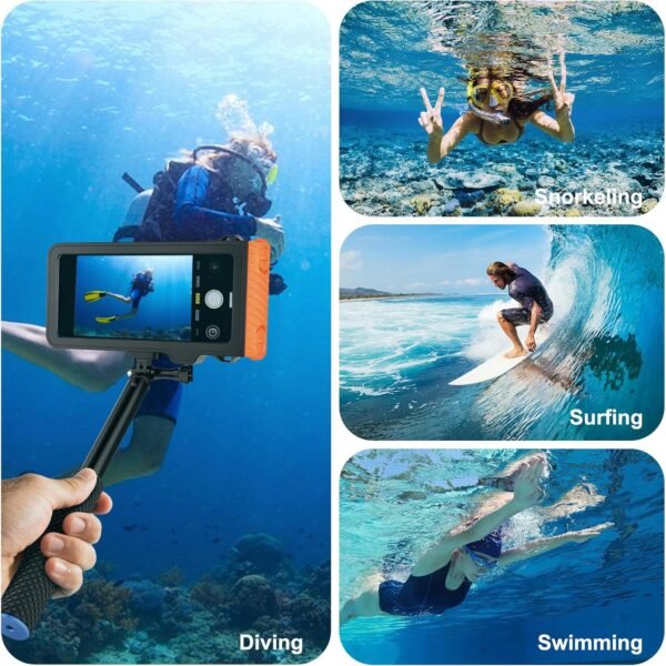 Waterproof Selfie Stick with Phone Case - Professional Underwater Touchscreen Case, Universal Bluetooth Selfie Stick for All Phones, Perfect for Snorkeling, Swimming & Travel - Image 5