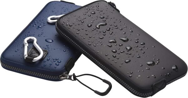OneJoy Neoprene Phone Pouch, Lightweight Protective Cellphone Sleeve with Large Zipper Opening, Inner Pocket, Thermal Insulated, Durable Cell Phone Carrier for iPhone & Smartphones [ BlackBlue ] - Image 7