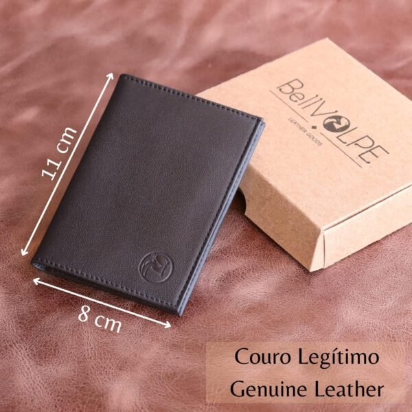 Slim Wallet Genuine Leather (Black) - Image 2
