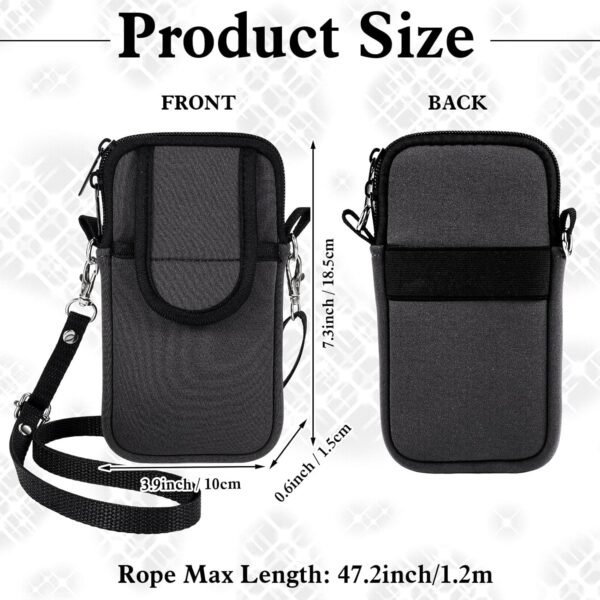 Phone Sock, Waterproof Neoprene Phones Pouch with Arm Loop/Strap, Shock & Impact Resistant Bag for Smartphone, Universal Phone Sleeve Case fit to 7" for Travel Hiking, Gift for Men Women, Gray - Image 6