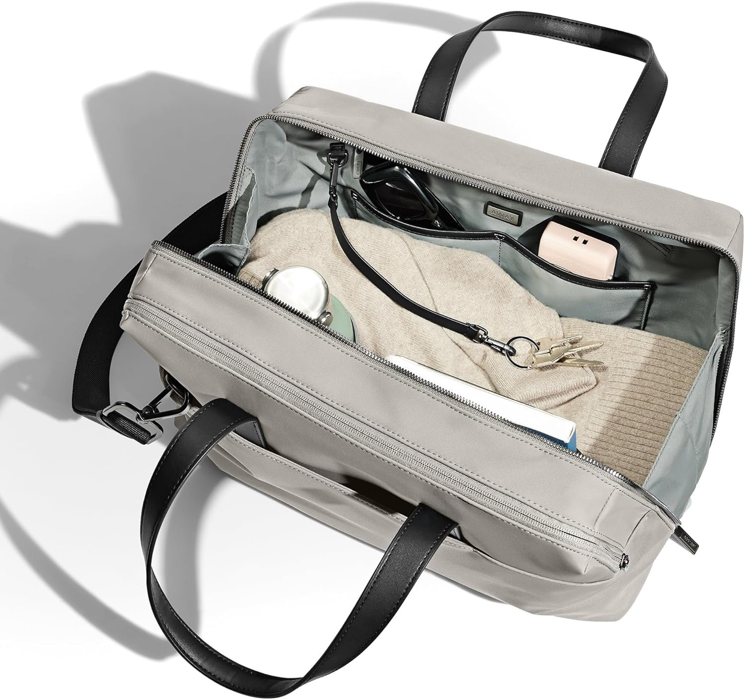 Away Everywhere Duffle Bag, Water Repellent Travel Bag, Padded Laptop Sleeve, Gym & Weekender Bag, Large Duffle for Travel, Cloud Gray - Image 3