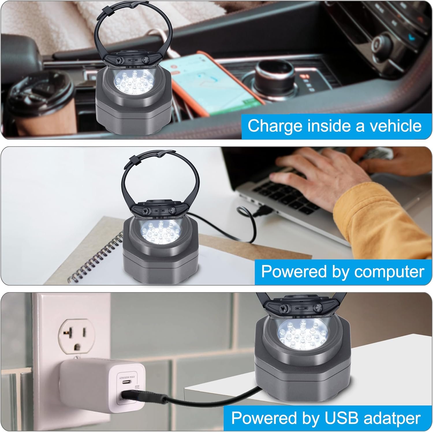 CoolFire - Type-C UV Free Solar Watch Fast Charger for All Eco Solar Watches for Men, Reloj Hombre Portable Battery Charger. for All Kinds of eco Solar Watches. (Gray) - Image 5