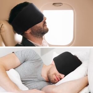 FRESHME Sleep Mask Blackout – Handmade Cotton Sleep Mask for Women Men Eye Mask for Sleeping Black Soft Eye Cover for Sleeping with Adjustable Veclro Breathable Eye Blindfold for Night Nap Travel