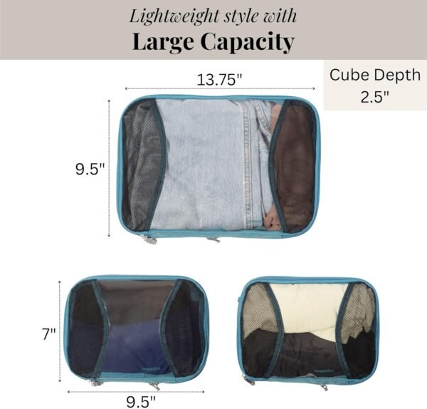 Baggallini Compression Cube 3-piece set - Lightweight Compression Packing Cubes for Travel - Image 4