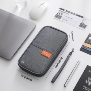 Travel Passport Wallet, RFID Family Passport Holder Large, Lightweight Passport Cover Case Waterproof Bag Document Organizer for Women & Men