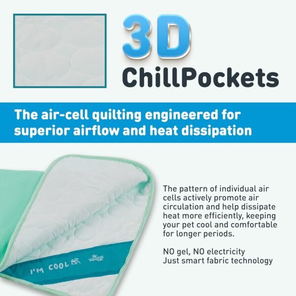 INSPECTOR TAIL 3D ChillPocket Cooling Mat for Dog + String Bag Pack/Air-Cells for Better Airflow/Washable & Portable Pet Soft Pad for Indoor or Outdoor Blanket for Kennel Sofa Bed Floor Car - Image 2