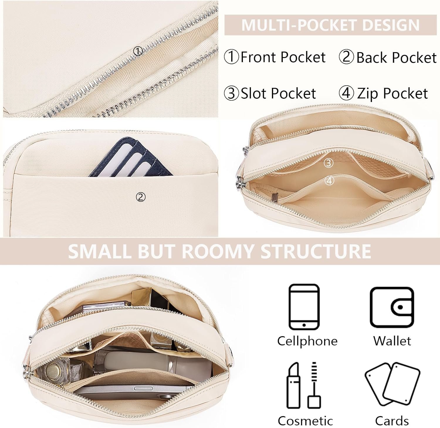 Crossbody Bag for Women,Camera Sports Purses Lightweight Shoulder Bag Waterproof Purse with Adjustable Wide Strap - Image 4