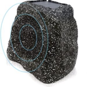 Herdio Rock Speakers Outdoor IPX7 Waterproof Bluetooth Wireless Portable Solar Powered Max 100 Watt with Rechargeable Battery for Garden Patio Deck Pool Backyard(Single Gray)