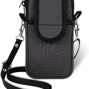 Phone Sock, Waterproof Neoprene Phones Pouch with Arm Loop/Strap, Shock & Impact Resistant Bag for Smartphone, Universal Phone Sleeve Case fit to 7″ for Travel Hiking, Gift for Men Women, Gray