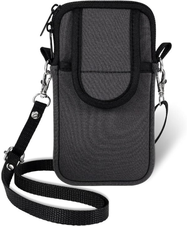 Phone Sock, Waterproof Neoprene Phones Pouch with Arm Loop/Strap, Shock & Impact Resistant Bag for Smartphone, Universal Phone Sleeve Case fit to 7" for Travel Hiking, Gift for Men Women, Gray