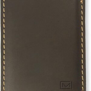 Slim Leather Wallet – Minimalist Card Holder for Men & Women – Front Pocket Design – Easy Card Access by Bottom Push – Premium Leather – Full Protection (Brown)