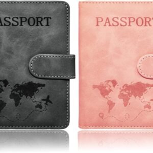 Passport Holder for Travel Essentials, 2 Pack Rfid Passport Cover for Women Men