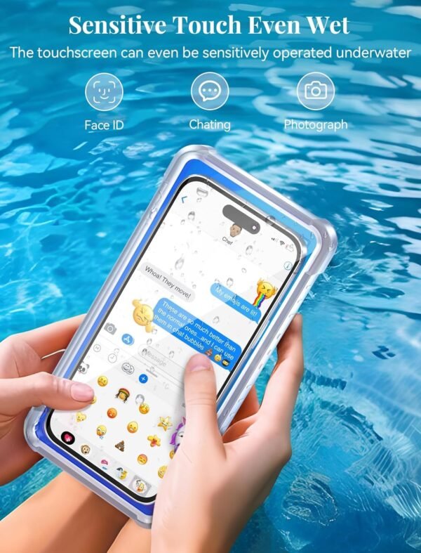 TOPGO Waterproof Phone Case with Crossbody Lanyard for Snorkeling, Diving and Filming [Underwater Screen Touchable & Water Protector] Cell Phone Dry Box Up to 7 inch for iPhone/Galaxy/Pixel- Blue - Image 4
