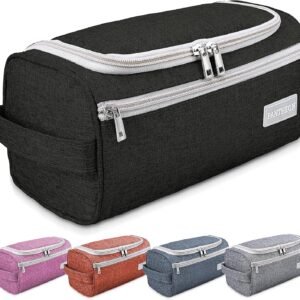 emissary Travel Hanging Toiletry Bag, Lightweight Travel Makeup Organizer for Man and Women, Waterproof Cosmetic Makeup Bag Organizer with Hanging Hook for Accessories,Essentials, Toiletries (Black)