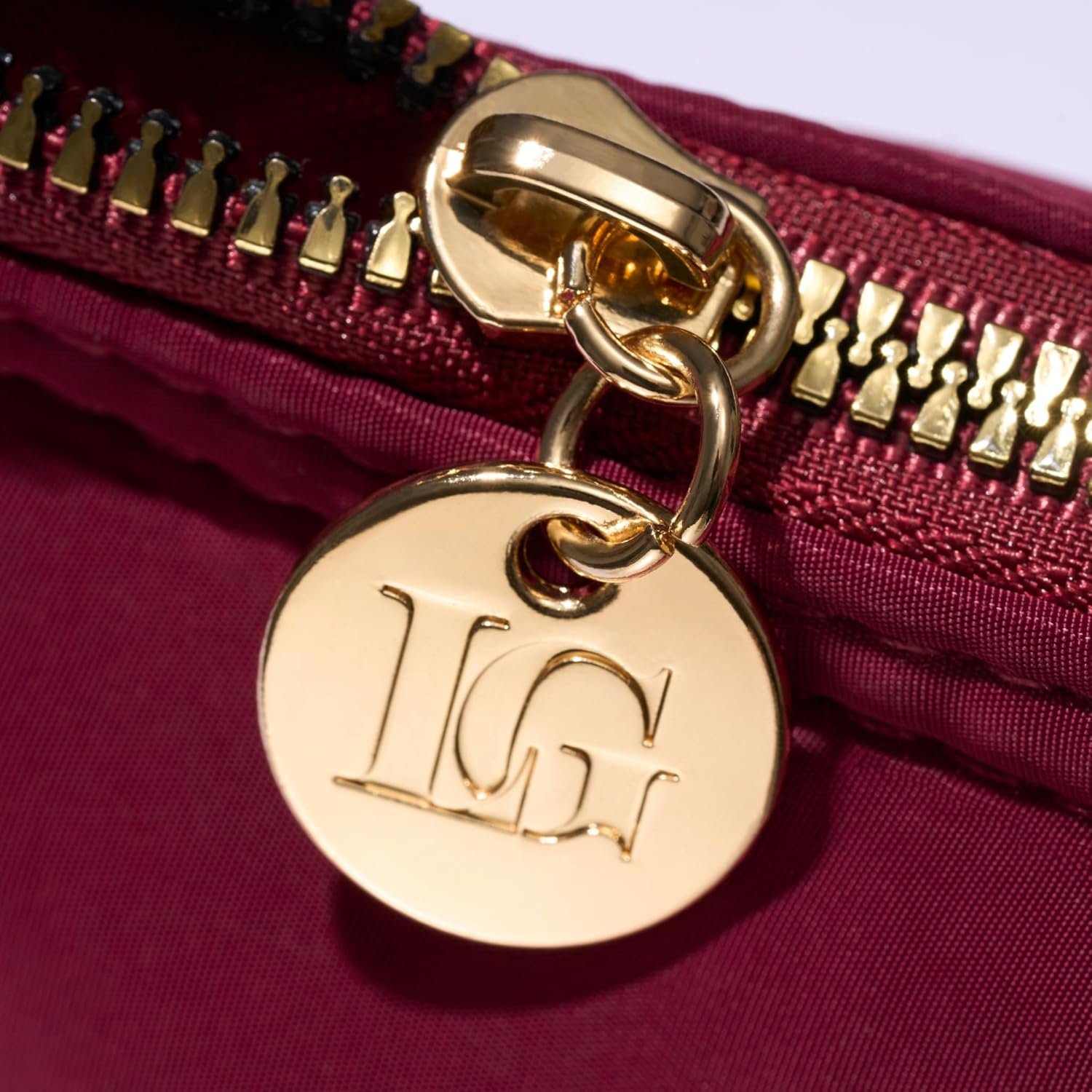 LAURA GELLER NEW YORK Quilted Makeup Bag with Brush Case, Burgundy - Toiletry Bag Organizer for Travel - Large Capacity Full Size Makeup Bag - Easy to Clean - Image 4