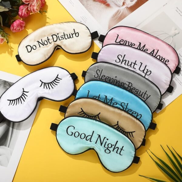 8 Pieces Sleep Mask Silk Eye Mask with Adjustable Strap Soft Blackout Blindfold Eye Cover for Women Men Full Night's Sleep, Travel, Nap, Meditation(Elegant Colors) - Image 6