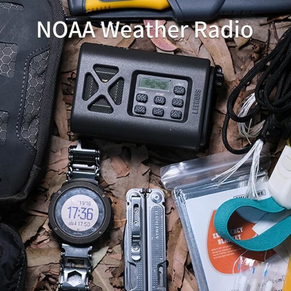 【2025 Newest】 Emergency Crank Weather Radio, NOAA/AM/FM Portable Solar Radio, USB Charged, Battery Powered, Hand Crank, SOS Alarm, Flashlight (Green) - Image 3