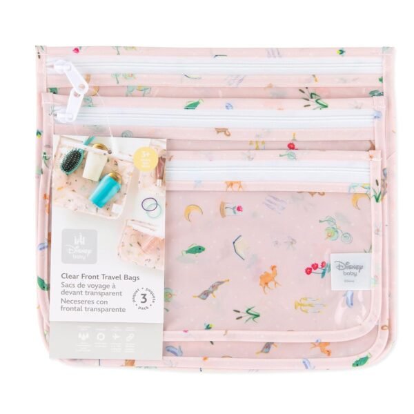 Bumkins Disney Travel Bag, Toiletry, Baby, TSA Approved Pouch, Zip Bag, Quart Size Airline Compliant, Clear-Sided, Diaper Bag Organization, Makeup, Accessories, Set of 3 Sizes, Princess Magi - Image 6