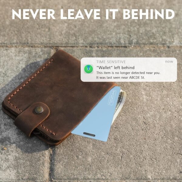 Air Tag (2025) iOS Only Bluetooth Tracker Card with Apple Find My, Rechargeable Smart Card Wallet Finder GPS Tracker, Keys Finder and Item Locator for Keys, Bags, Passports (Blue, 2 Pack) - Image 3