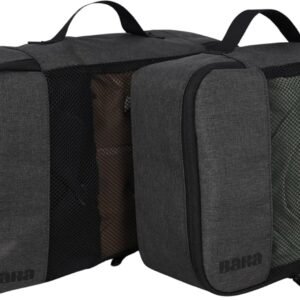 BARA Space Saving Packing Cubes for Carry On Suitcase Luggage Organization – Medium and Small Packing Organizers with a Mesh Top for Lightweight Travel Organization, Grey (Set of 2)