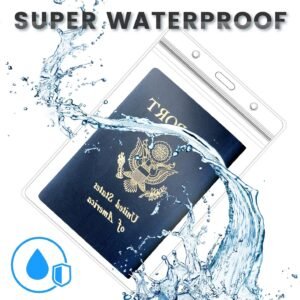 Waterproof Passport Holder for Travel with Lanyards Resealable Lanyard Passport Protector Ticket Holder for Women Men