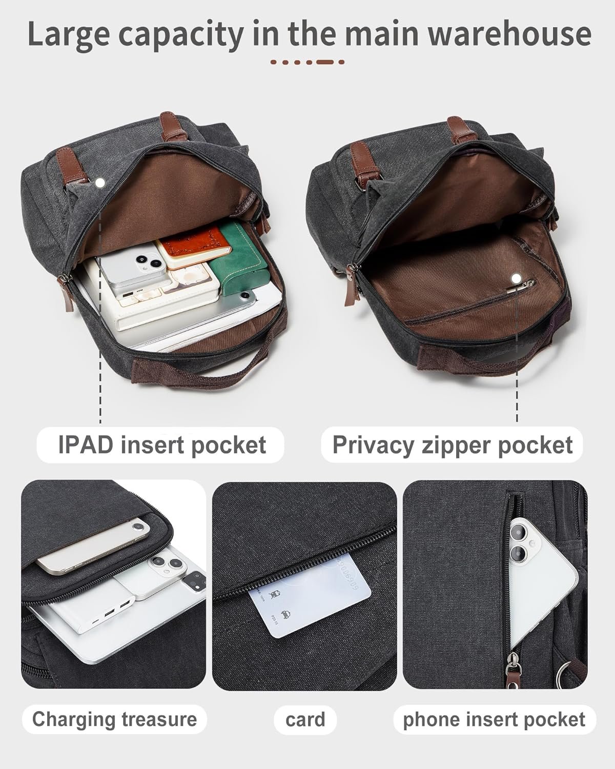 Messenger bag for Men,Small Sling Crossbody Backpack Shoulder Bag for Men Women,canvas Strap Backpack Sling Bag - Image 3