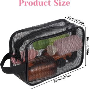 Gym Shower Bag Mesh Shower Bags for Men Women, Mesh Zipper Pouch Bags Toiletry Bathroom Caddy Portable Wash Bag Toiletry Organizer Tote for Portable Travel Bathroom Gym Camping Dorm Room