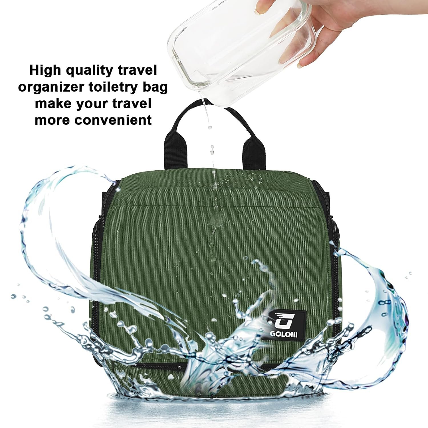 Goloni 10-Compartment Hanging Travel Toiletry Bag for Men & Women - Large Makeup & Toiletries Organizer with Smooth Zippers,XXL Swivel Metal Hook - Perfect for Travel, Camping, and Daily Use - Image 6