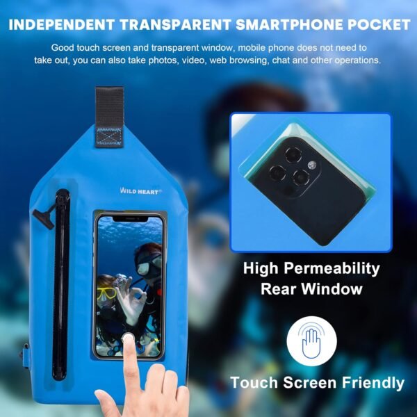 WILD HEART Waterproof Chest Sling Bag Pouch Fashion Diving Swimming Pool Beach Underwater Pouch Case Fully Waterproof Sea Fishing Diving Large Capacity Lightweight Bag - Image 3