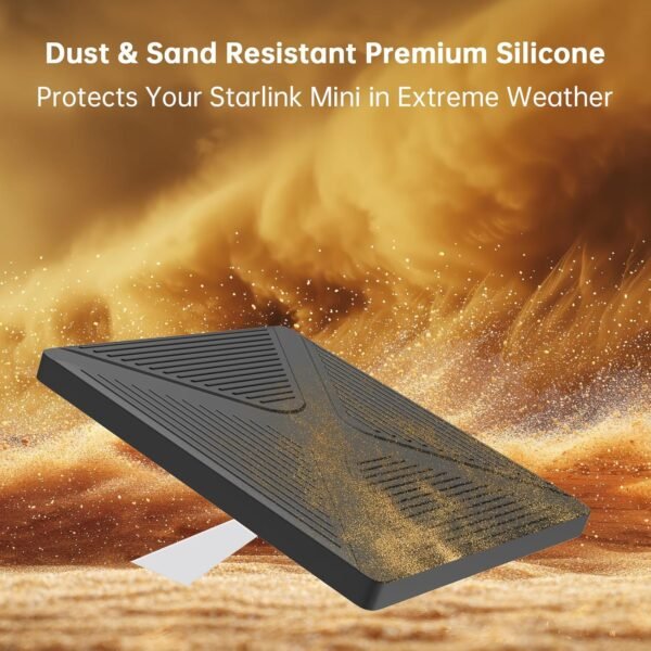 Tomorotec Silicone Shield Protective Cover for Starlink Mini Dish, Dustproof Waterproof Full Coverage Case, Anti-Scratch Drop Protection, No Signal Loss and Full Port Access(Black) - Image 3