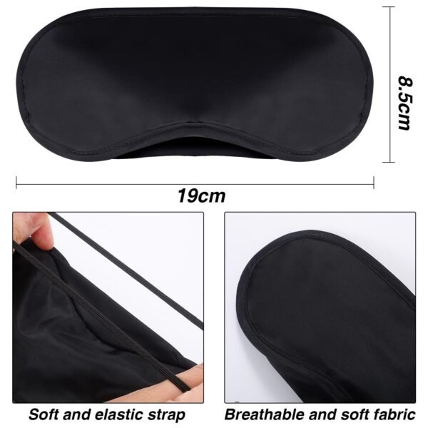 Mudder 12 Pack Sleep Mask Blindfold Eye Masks with Nose Pad and Elastic Straps for Women Men Black - Image 2
