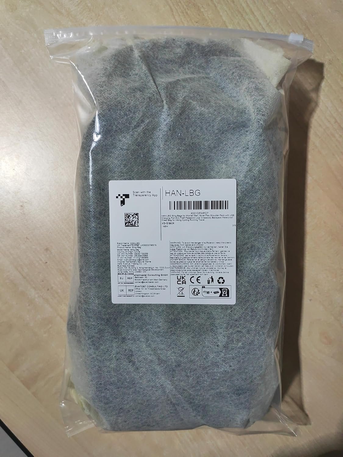 Sling Bag for Men Women, Black Anti-theft Crossbody Bags with USB Charging Port Waterproof Crossbody Sling Backpack Shoulder Bag for Hiking Cycling Running Travel - Image 7