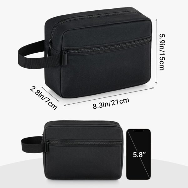 Elviros Travel Toiletry Bag for Women and Men, Lightweight Makeup Bag Hanging Dopp Kit with Shaving Compartment Cosmetic Organizer Small Tool Bag Travel Essentials, Black - Image 4