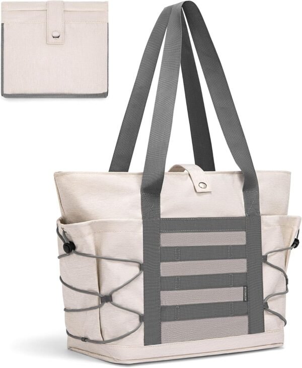BOSTANTEN Travel Tote Bags for Women Foldable Beach Bag Waterproof Zipper Gym Sports Shopping Bag Trolley Sleeve