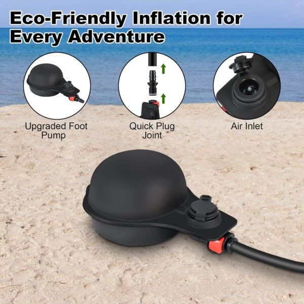 Portable Shower for Camping,5 Gal/20L Solar Heating Camping Shower Bag with Shower Pump,Shower Head,Essential for Camping,Festivals,Overlanding,Beach Trips,Outdoor Showers (Eco Foot Pump) - Image 5