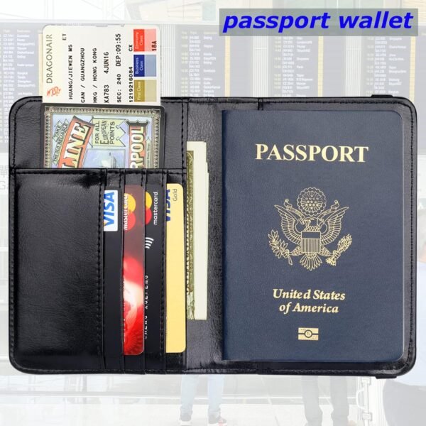 Herain Passport Holder Wallet Cover Case for Men Women Family, Metal US Badge Passport Book Holers with RFID Blocking, Travel Essentials Cruise Must Haves - Image 3